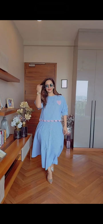 Elegant Sky Blue Co-ord Set