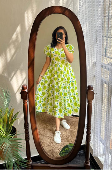 Green flower middi