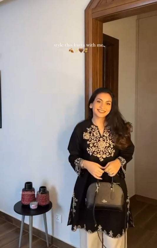 Black Embroidery cord set