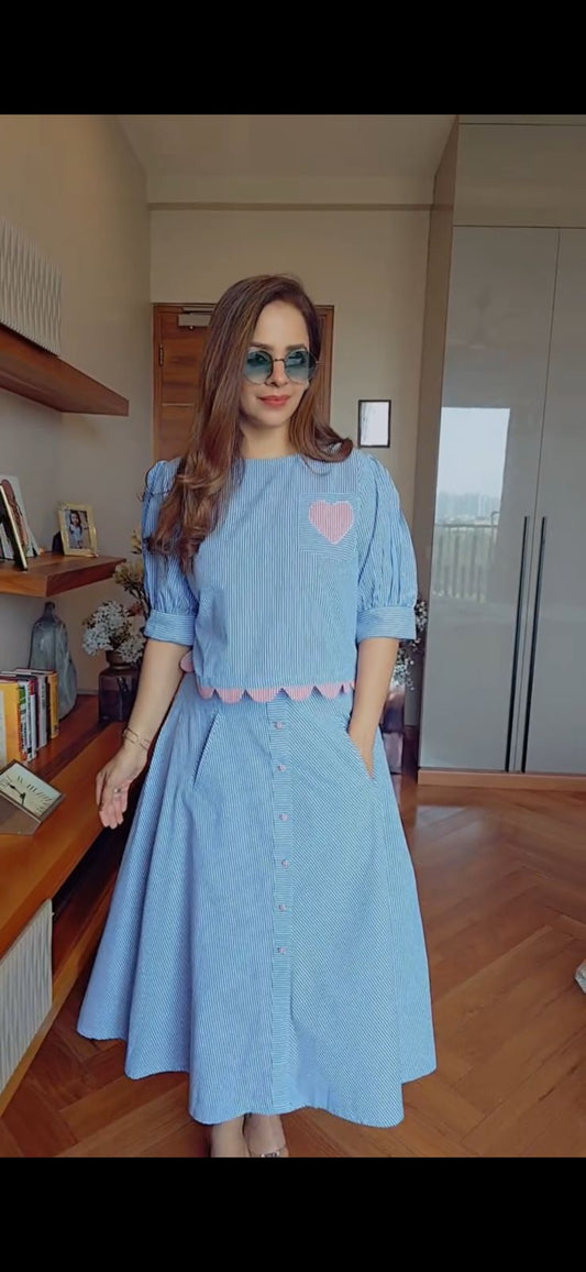 Elegant Sky Blue Co-ord Set